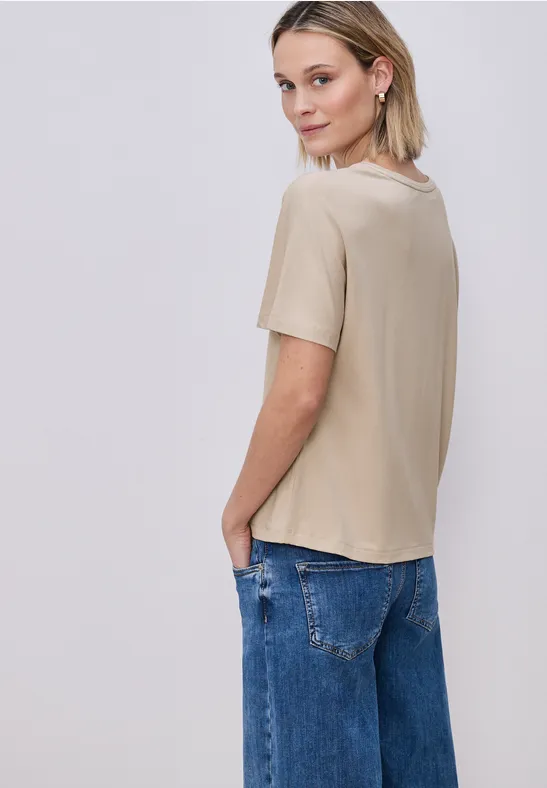 Basic Shirt met schouders cotton beige