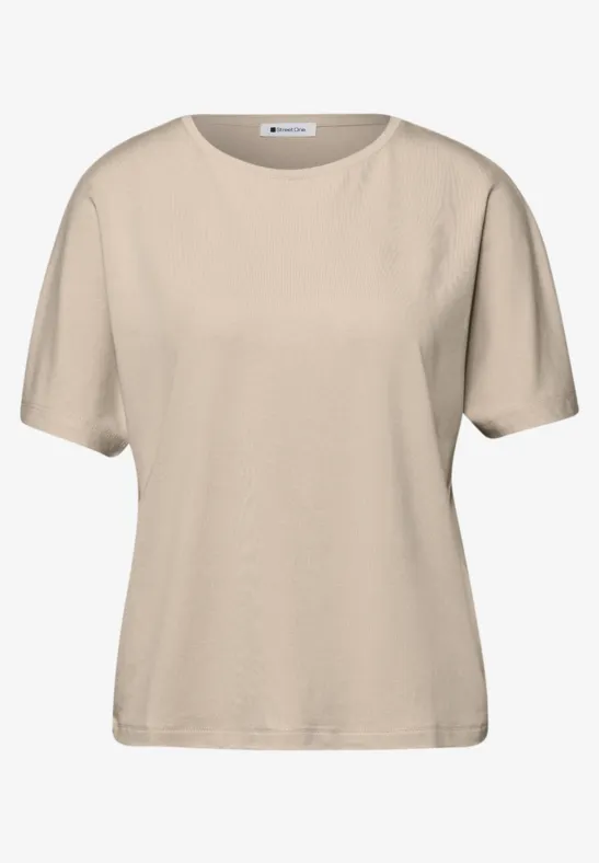 Basic Shirt met schouders cotton beige