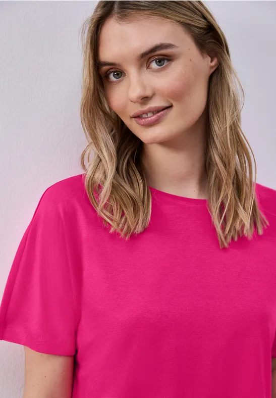 Basic Shirt met schouders magenta dream