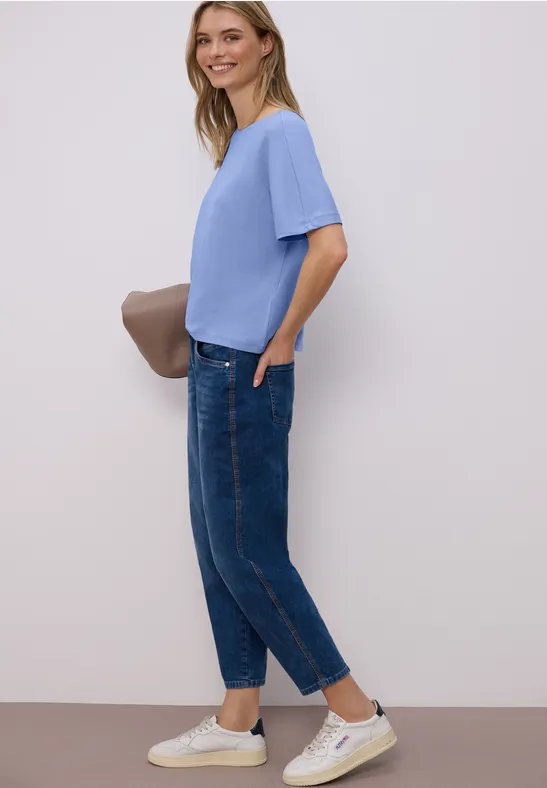 Basic Shirt met schouders drift blue