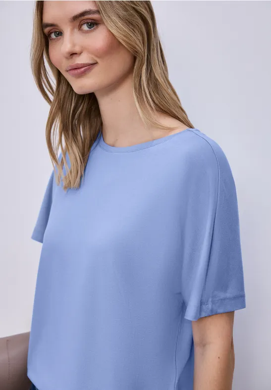 Basic Shirt met schouders drift blue