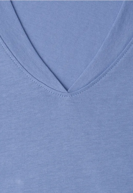 Dropped Shoulder Shirt mit V-Neck drift blue