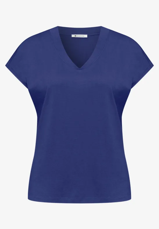 Dropped Shoulder Shirt mit V-Neck amparo blue