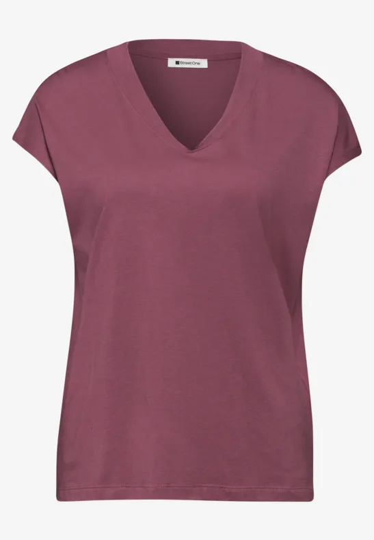 Chemise dropped shoulder avec col en V dark clouded blush