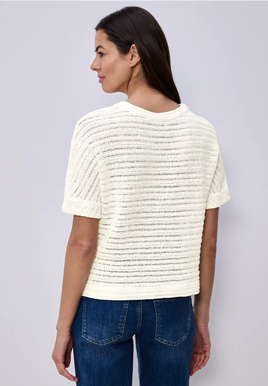 T-shirt à col rond et structure off white