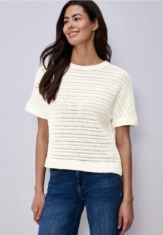 T-shirt à col rond et structure off white