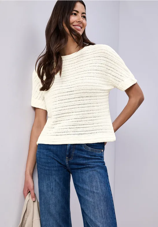 T-shirt à col rond et structure off white