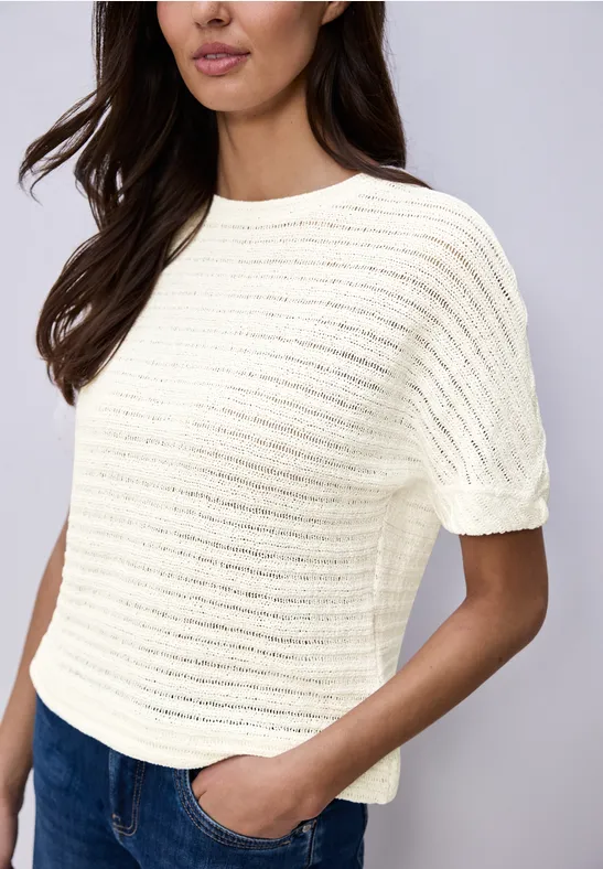 T-shirt à col rond et structure off white