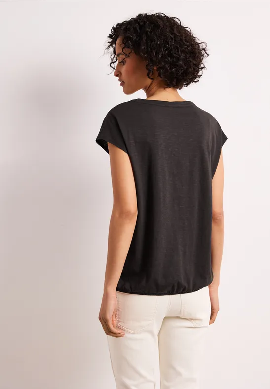Dropped Shoulder Shirt mit Split Neck espresso brown
