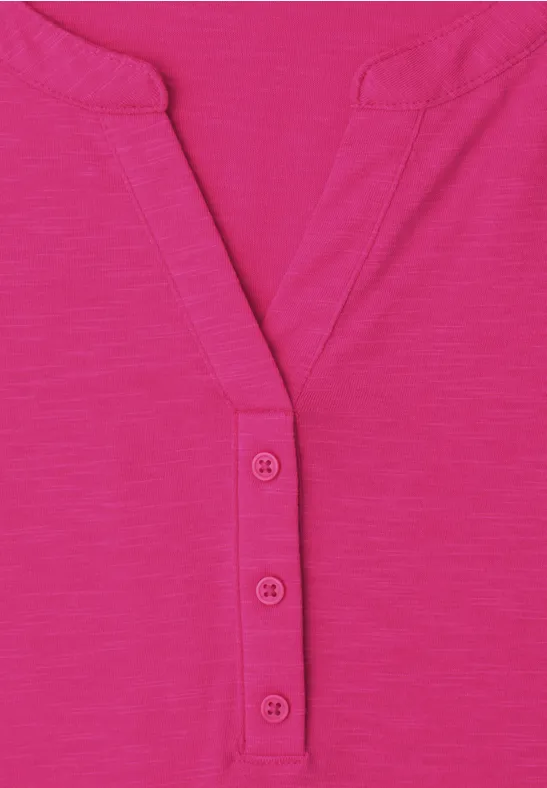 Dropped Shoulder Shirt mit Split Neck magenta dream