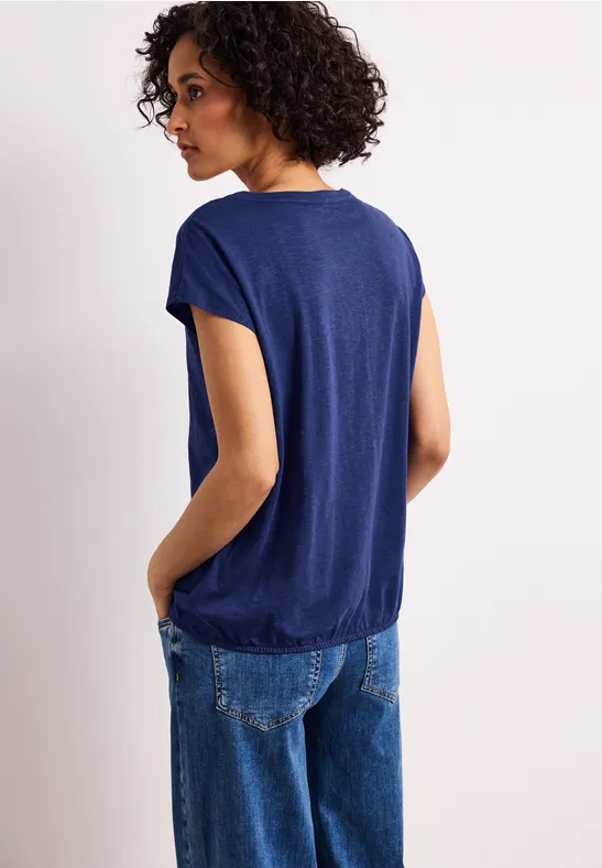 Dropped Shoulder Shirt mit Split Neck amparo blue