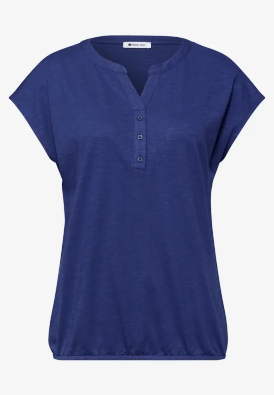 Dropped Shoulder Shirt mit Split Neck amparo blue