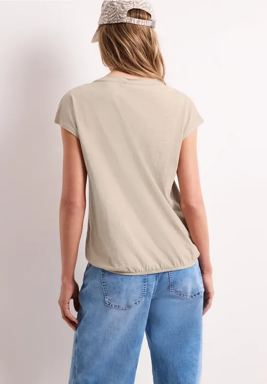 Dropped Shoulder Shirt mit Split Neck clay sand