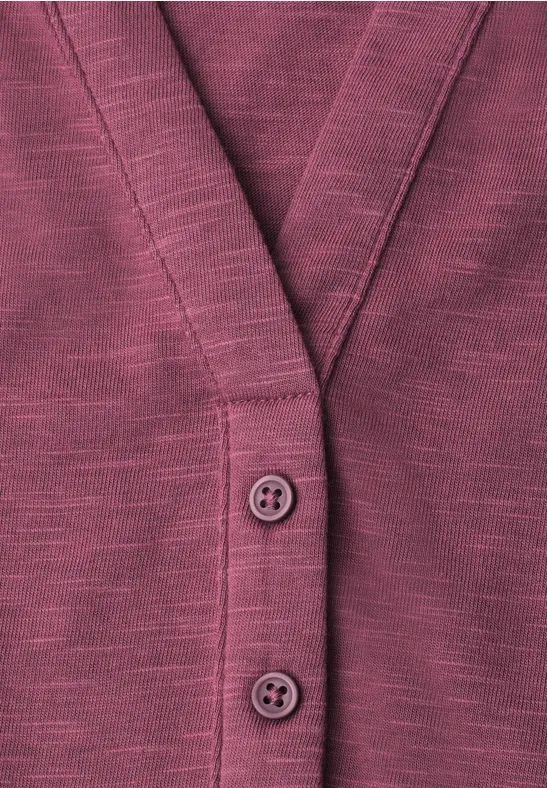 Dropped Shoulder Shirt mit Split Neck dark clouded blush