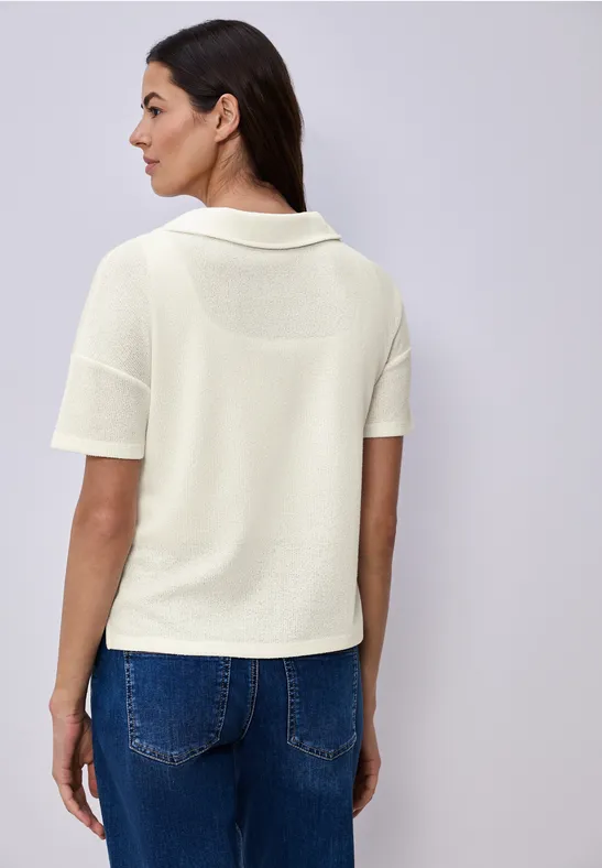 Polo à manches courtes en couleur unie off white