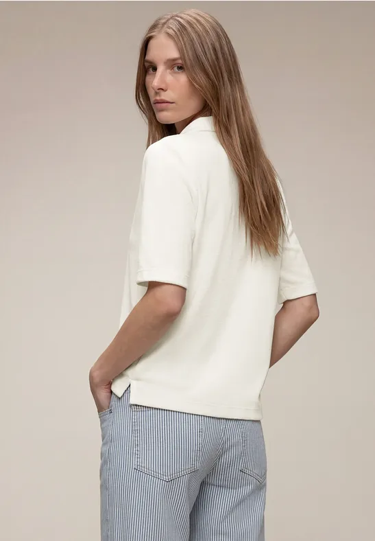 Kurzarm Shirt mit Knopfleiste off white