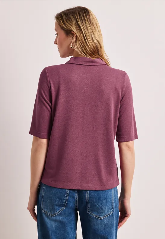 T-shirt à manches courtes avec patte de boutonnage dark clouded blush