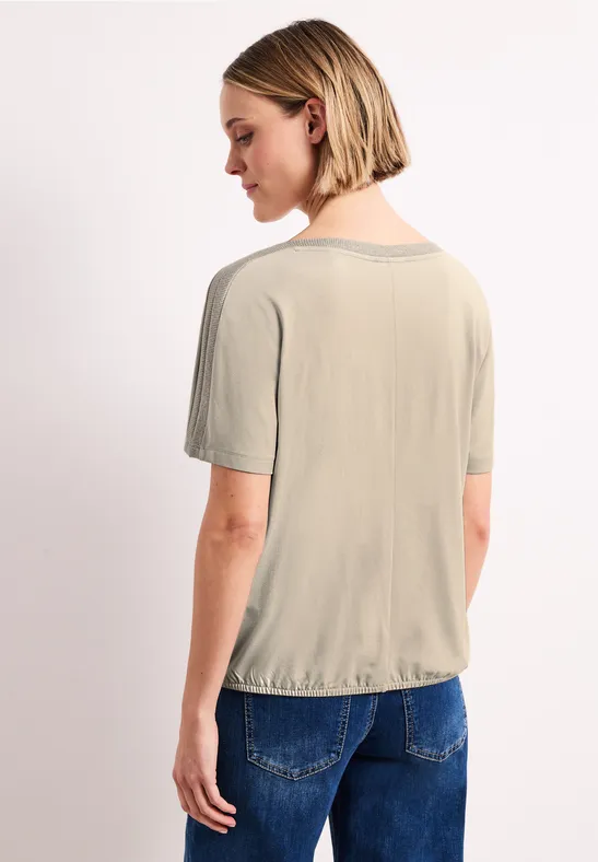 Dropped Shoulder Shirt mit Glitzer clay sand