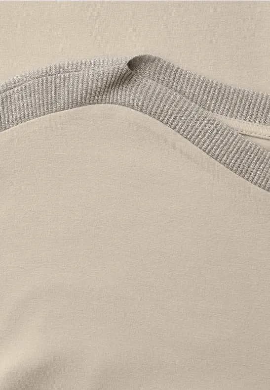 Dropped Shoulder Shirt mit Glitzer clay sand
