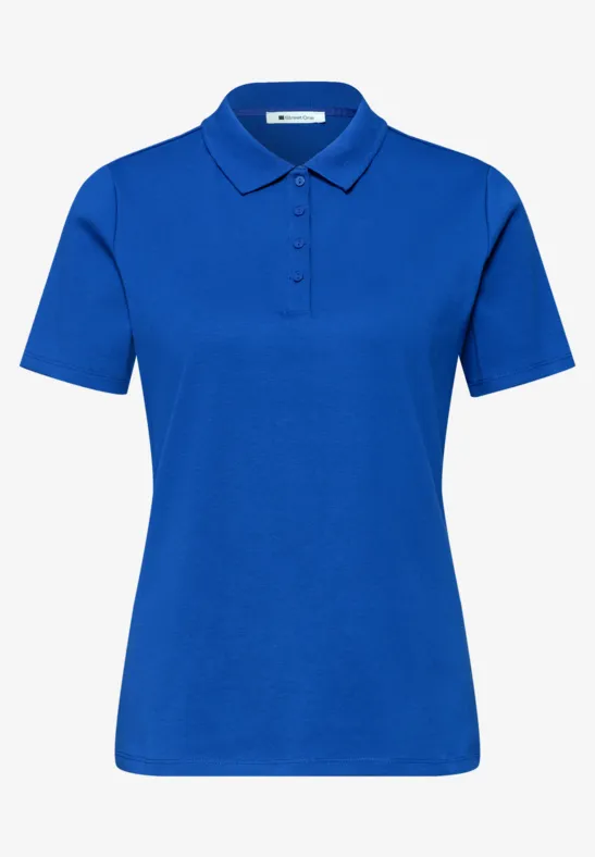 Poloshirt met korte mouwen en geribde structuur amparo blue