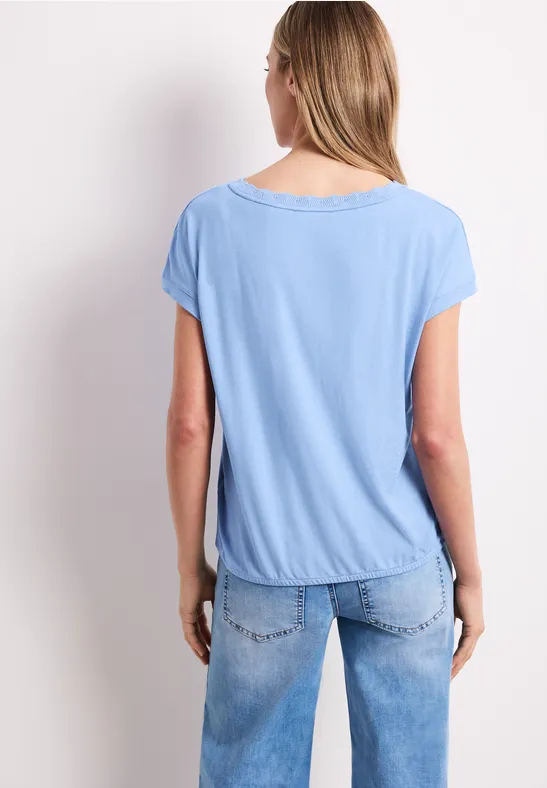 T-Shirt mit Rundhals und Deko-Tape drift blue