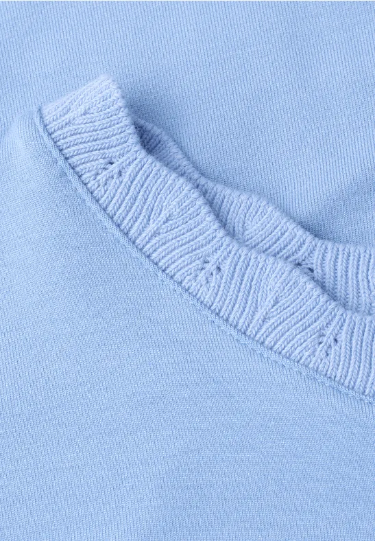 T-Shirt mit Rundhals und Deko-Tape drift blue