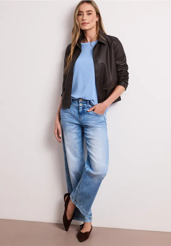 T-Shirt mit Rundhals und Deko-Tape drift blue