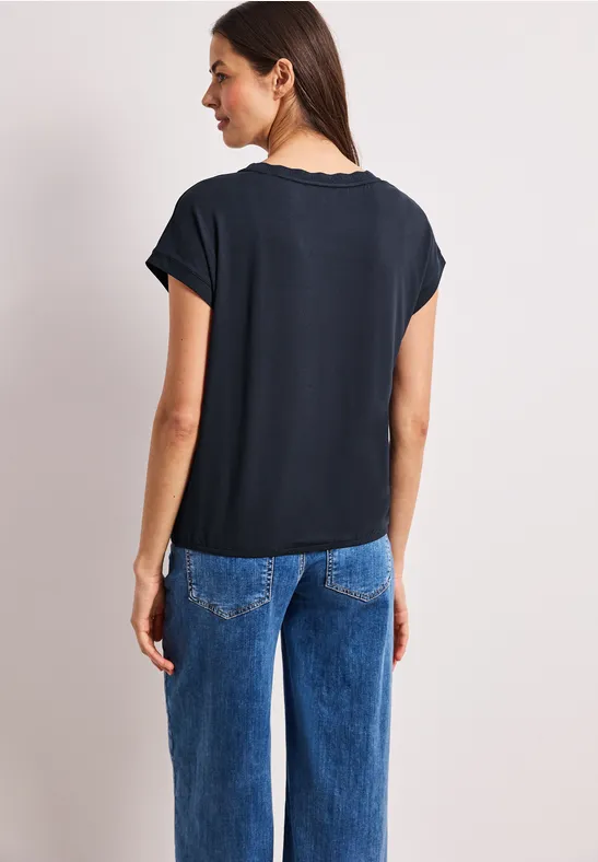 T-Shirt mit Rundhals und Deko-Tape shadowed navy