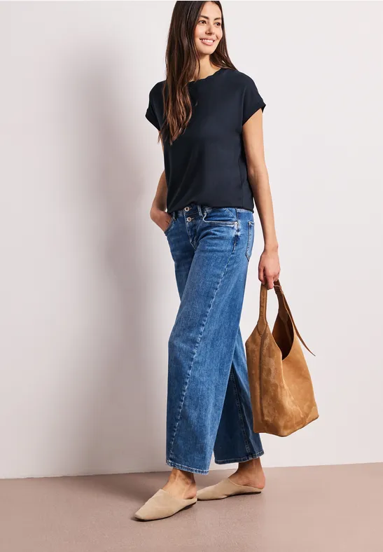 T-Shirt mit Rundhals und Deko-Tape shadowed navy