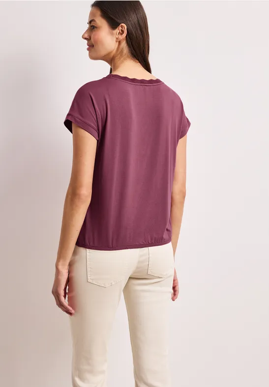 T-Shirt mit Rundhals und Deko-Tape dark clouded blush