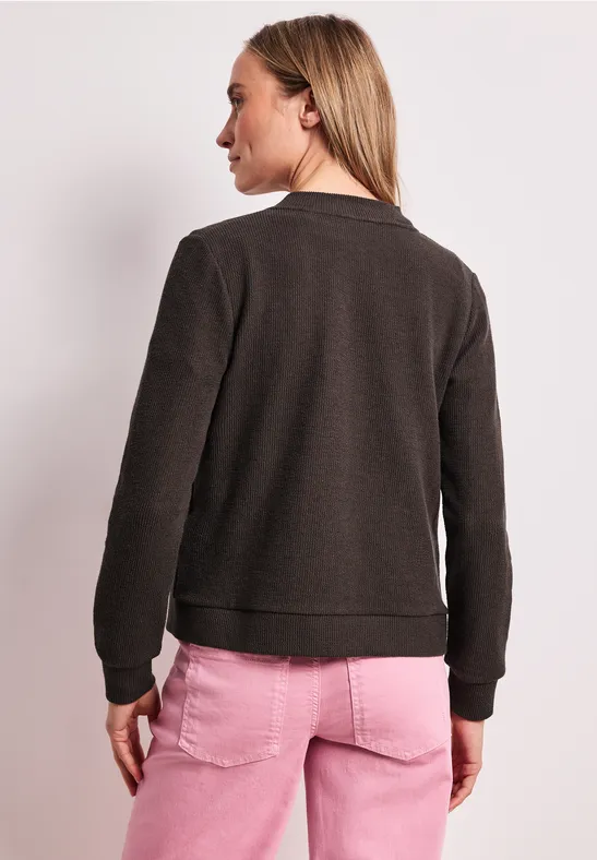 Blouson mit Zipper und Struktur espresso brown