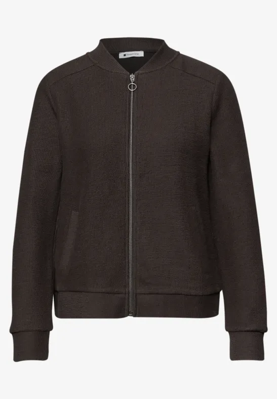 Blouson mit Zipper und Struktur espresso brown