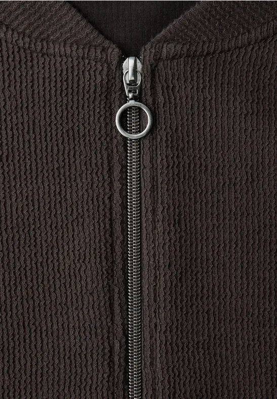 Blouson mit Zipper und Struktur espresso brown