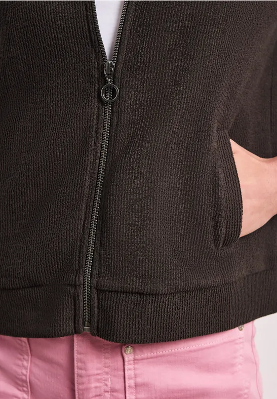 Blouson mit Zipper und Struktur espresso brown