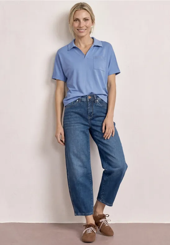 Koszulka Polo z krótkim rękawem z brokatem drift blue