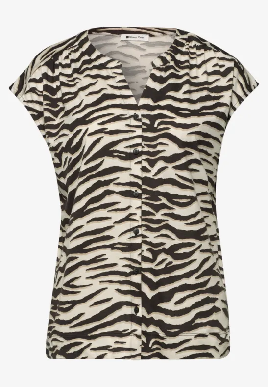 Dropped Shoulder Shirt im Blusen-Look espresso brown