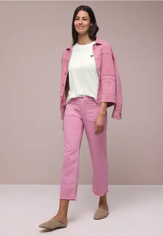 T-Shirt mit Rundhals und Herzdetail off white