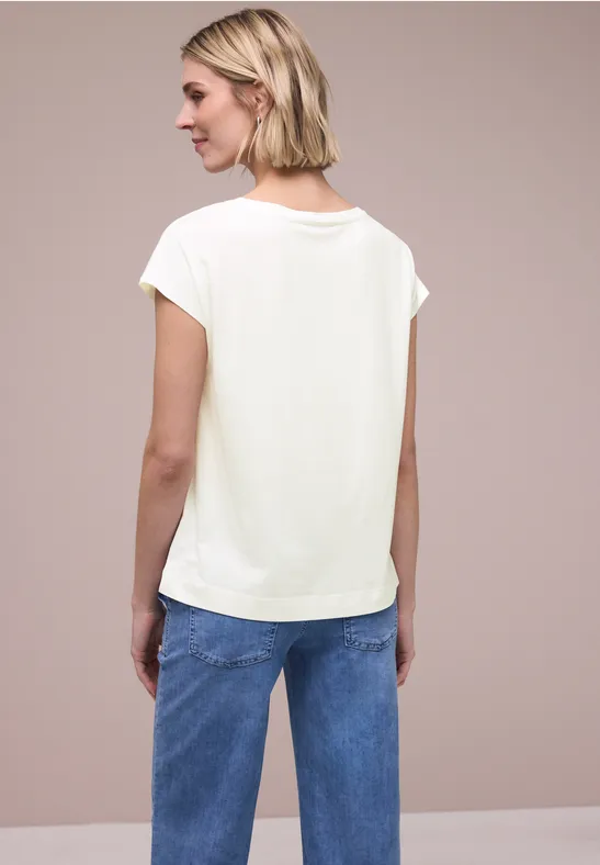 Dropped Shoulder Shirt mit Print off white