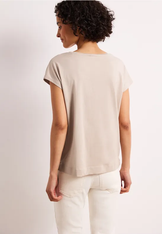 Dropped Shoulder Shirt mit Print clay sand