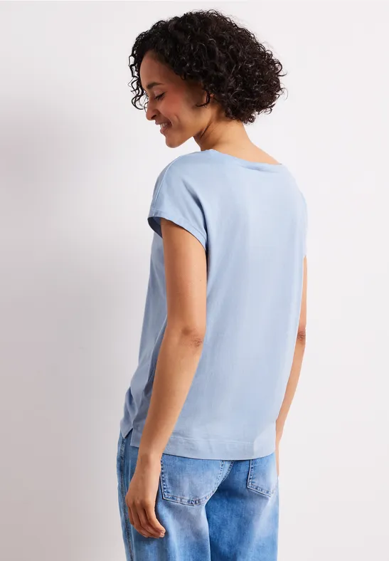 Dropped Shoulder Shirt mit Print calm blue