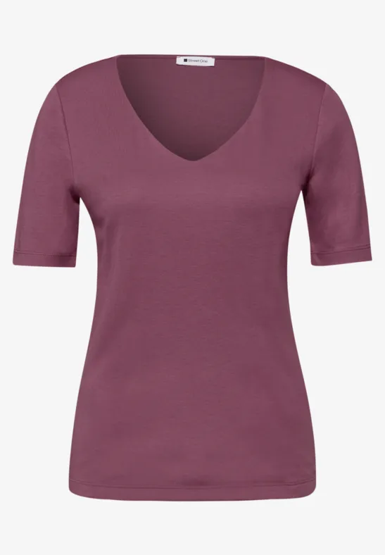 T-shirt à manches courtes avec encolure en cœur dark clouded blush