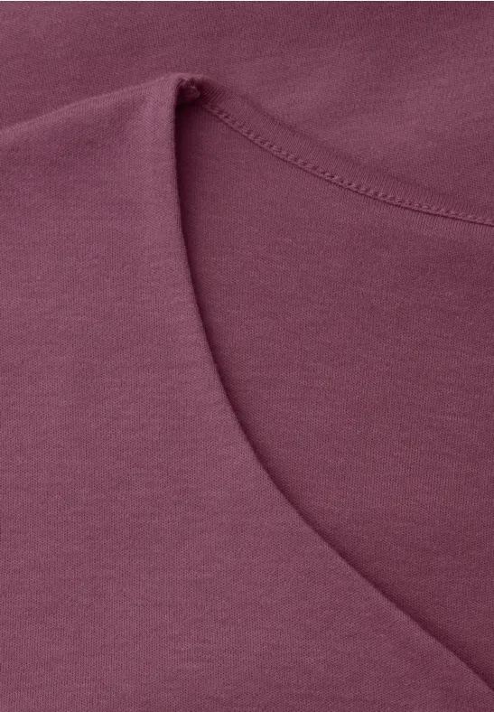 T-shirt à manches courtes avec encolure en cœur dark clouded blush