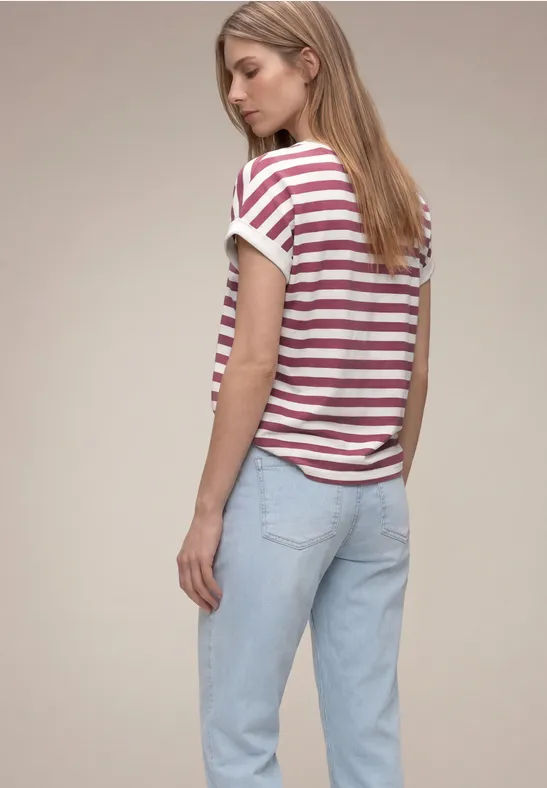 Koszulka na ramiączkach w paski dark clouded blush