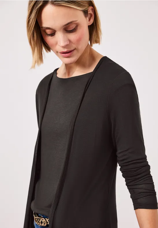 Jas met lange mouwen en een open pasvorm espresso brown