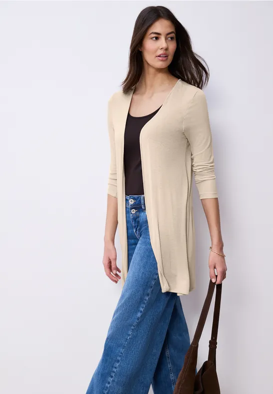 Veste à manches longues, coupe ouverte clay sand