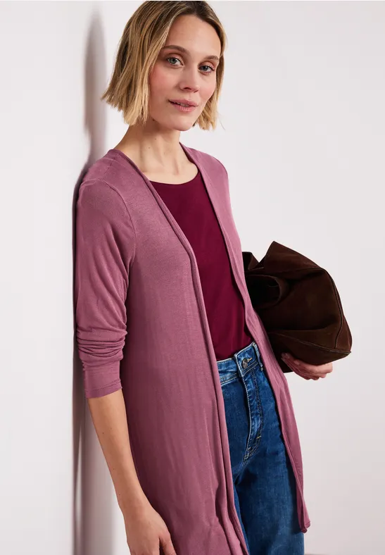 Langarm Jacke in offener Passform dark clouded blush