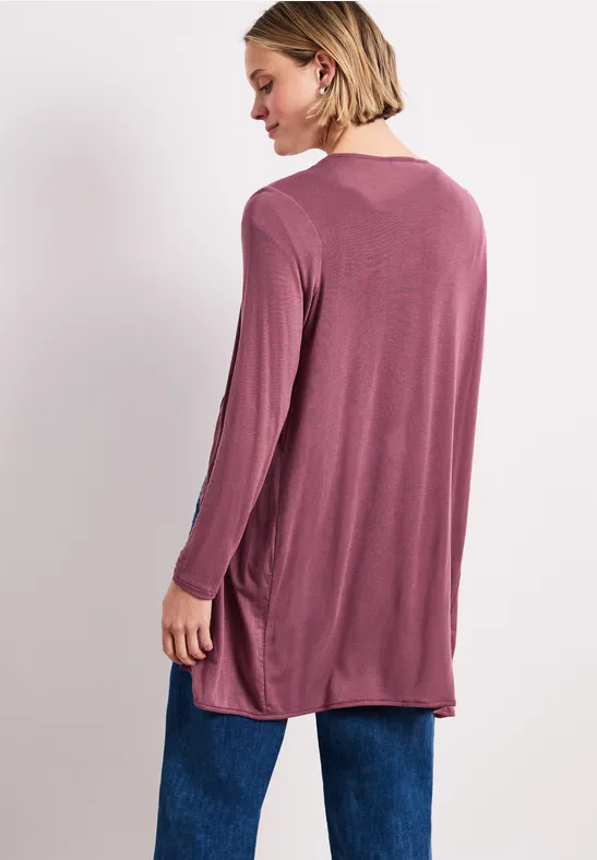 Langarm Jacke in offener Passform dark clouded blush