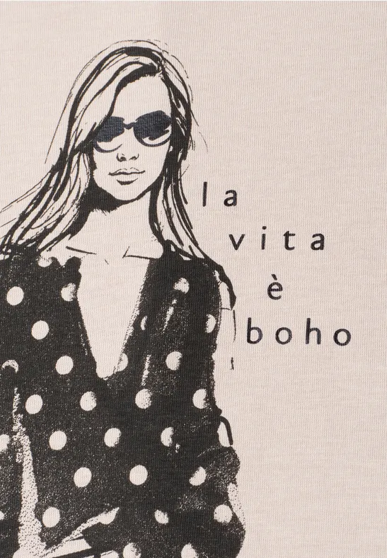 T-Shirt mit Rundhals und Print clay sand