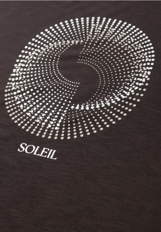 T-shirt à manches courtes avec col rond et imprimé espresso brown