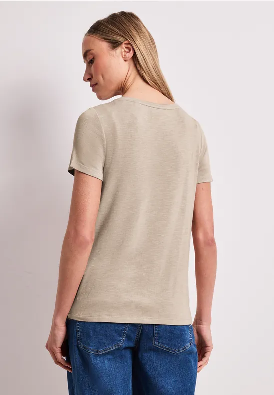 T-shirt à manches courtes avec col rond et imprimé clay sand